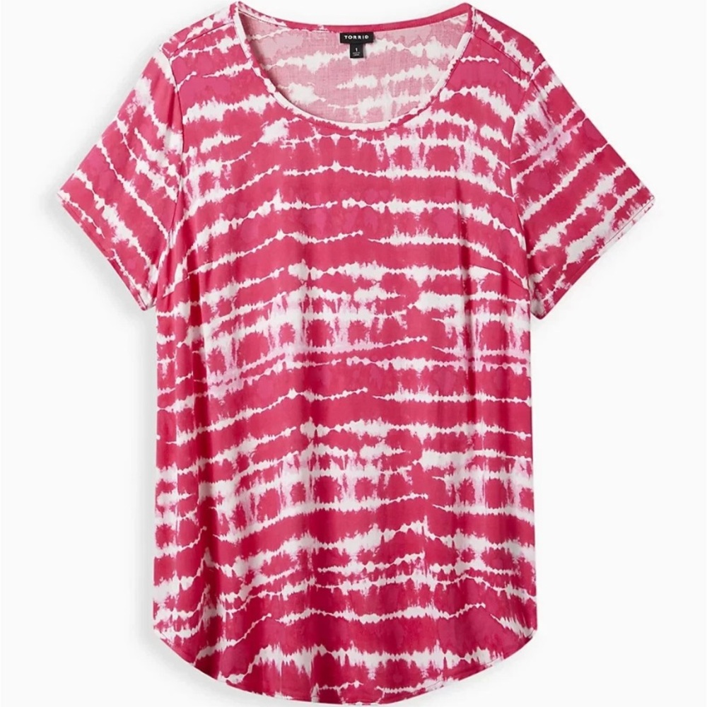 Torrid 00 10 M/L Soft Stretch Challis Scoop Neck Top Tie Dye
